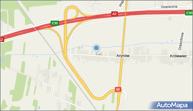 Arynów, Arynów, mapa Arynów