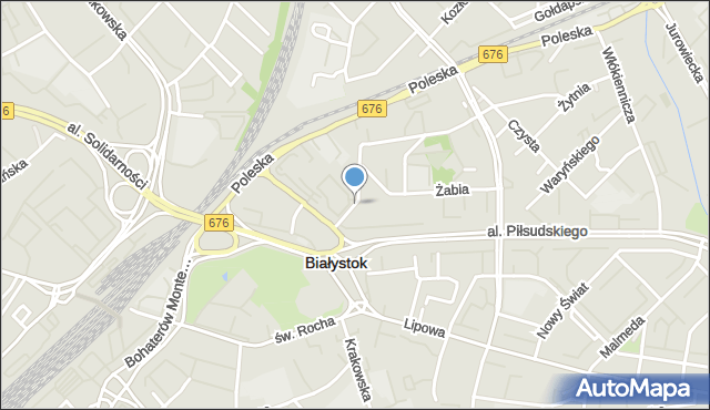 Białystok, Artyleryjska, mapa Białegostoku