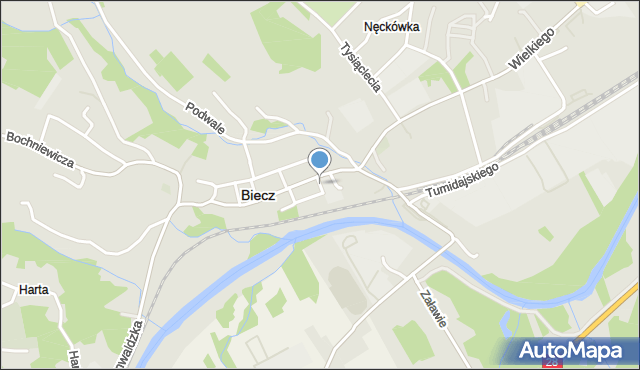 Biecz powiat gorlicki, Ariańska, mapa Biecz powiat gorlicki