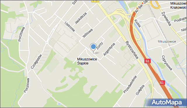 Bielsko-Biała, Argentyna, mapa Bielsko-Białej