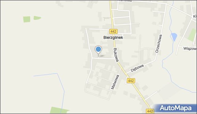 Bierzglinek, Aroniowa, mapa Bierzglinek