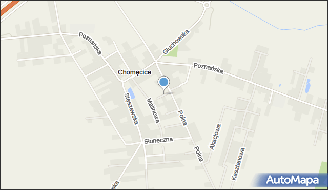 Chomęcice, Aroniowa, mapa Chomęcice