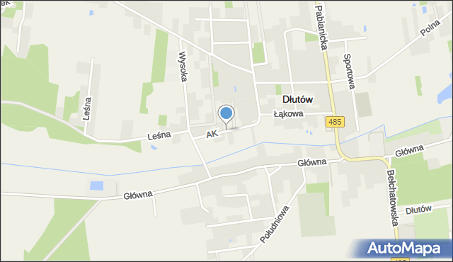 Dłutów, Armii Krajowej, mapa Dłutów