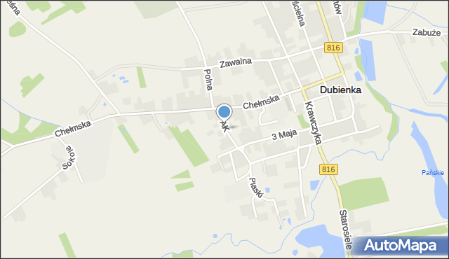 Dubienka, Armii Krajowej, mapa Dubienka