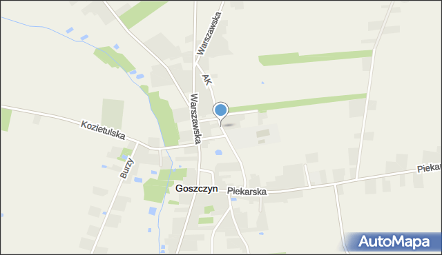 Goszczyn powiat grójecki, Armii Krajowej, mapa Goszczyn powiat grójecki