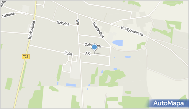 Gowarczów, Armii Krajowej, mapa Gowarczów