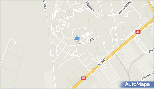 Kalisz, Armii Krajowej, mapa Kalisza