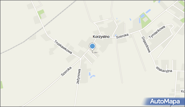 Korzystno, Aroniowa, mapa Korzystno