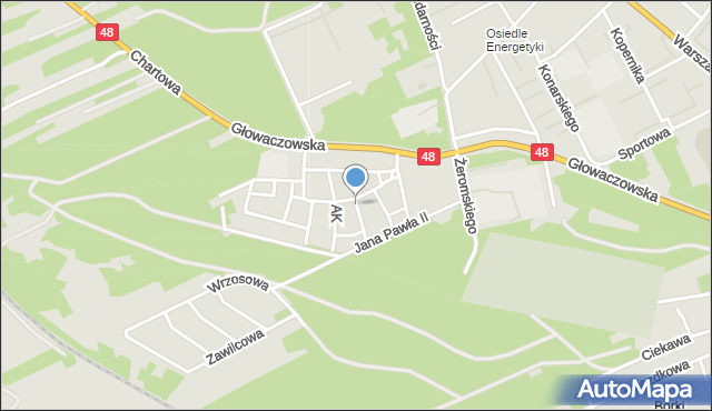 Kozienice, Armii Krajowej, mapa Kozienice