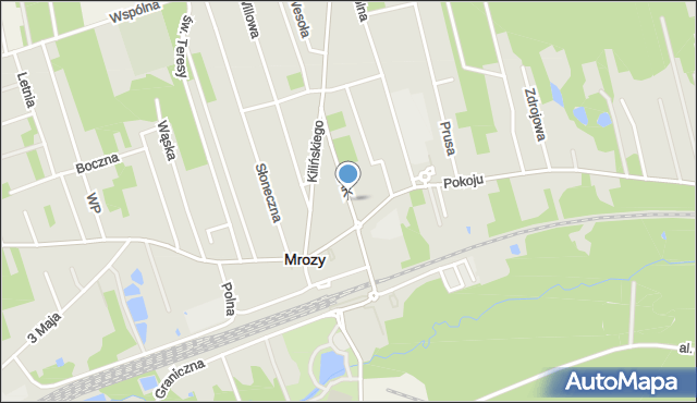 Mrozy powiat miński, Armii Krajowej, mapa Mrozy powiat miński