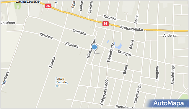 Ostrów Wielkopolski, Arciszewskiego Krzysztofa, mapa Ostrów Wielkopolski