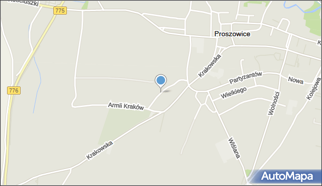 Proszowice, Armii Kraków, mapa Proszowice