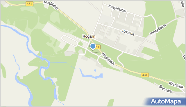 Rogalin gmina Mosina, Arciszewskiego, mapa Rogalin gmina Mosina