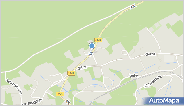 Szklarska Poręba, Armii Krajowej, mapa Szklarska Poręba