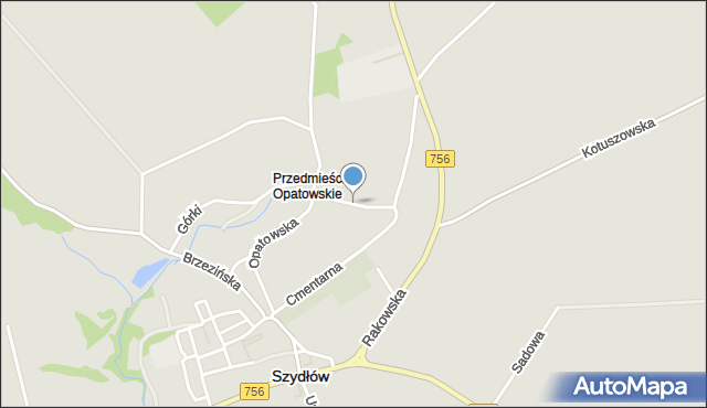 Szydłów powiat staszowski, Armii Krajowej, mapa Szydłów powiat staszowski