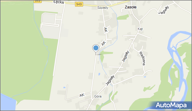 Zasole, Armii Krajowej, mapa Zasole