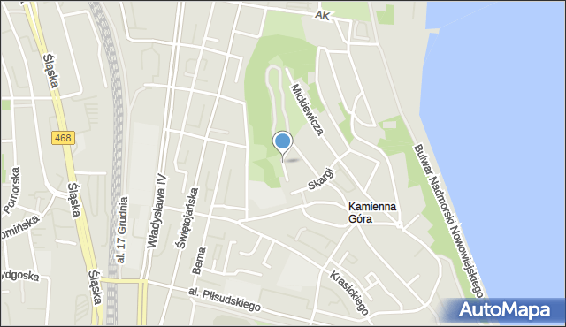 Gdynia, Asnyka Adama, mapa Gdyni