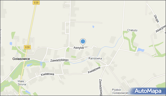 Golasowice, Asnyka Adama, mapa Golasowice