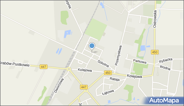 Grabów nad Prosną, Asnyka Adama, mapa Grabów nad Prosną