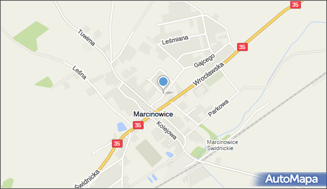 Marcinowice powiat świdnicki, Asnyka Adama, mapa Marcinowice powiat świdnicki