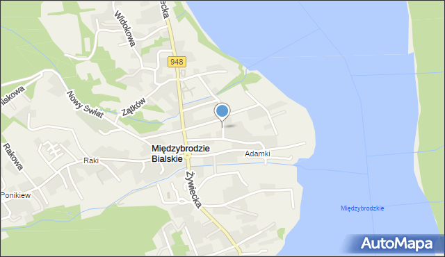 Międzybrodzie Bialskie, Astrów, mapa Międzybrodzie Bialskie