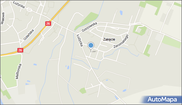 Myślibórz, Asnyka Adama, mapa Myślibórz