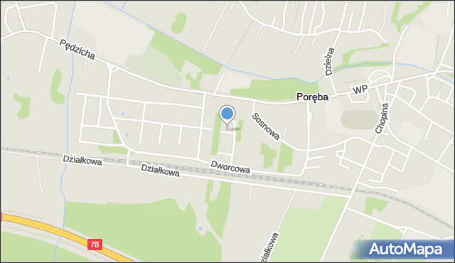 Poręba powiat zawierciański, Astrów, mapa Poręba powiat zawierciański