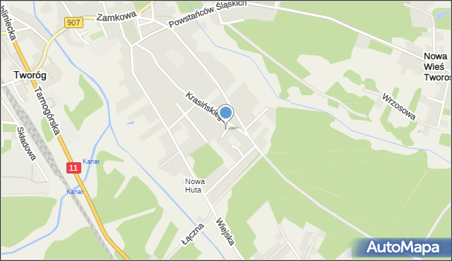 Tworóg, Asnyka Adama, mapa Tworóg