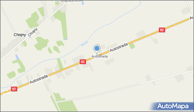 Grzegorzew, Autostrada, mapa Grzegorzew