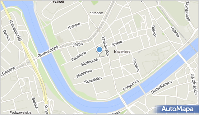 Kraków, Augustiańska, mapa Krakowa