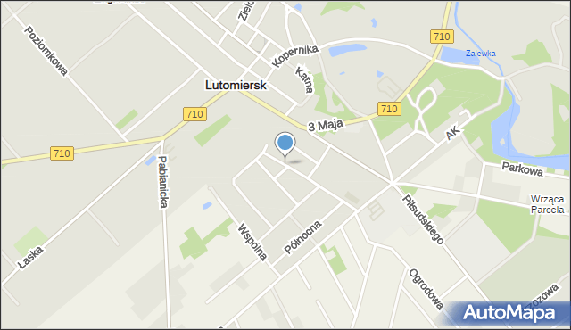 Lutomiersk, Azaliowa, mapa Lutomiersk