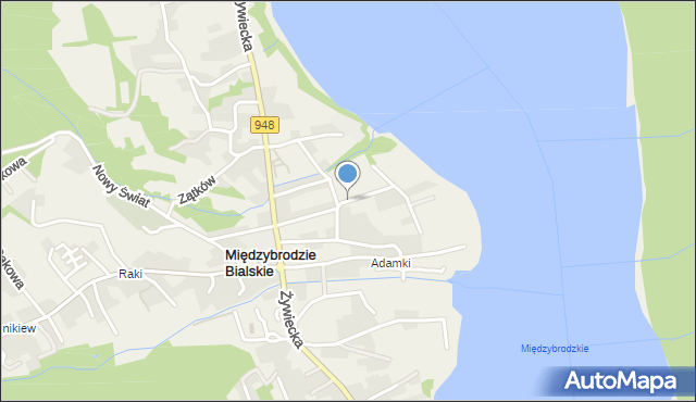 Międzybrodzie Bialskie, Azaliowa, mapa Międzybrodzie Bialskie