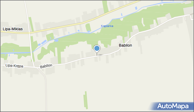 Babilon gmina Lipsko, Babilon, mapa Babilon gmina Lipsko