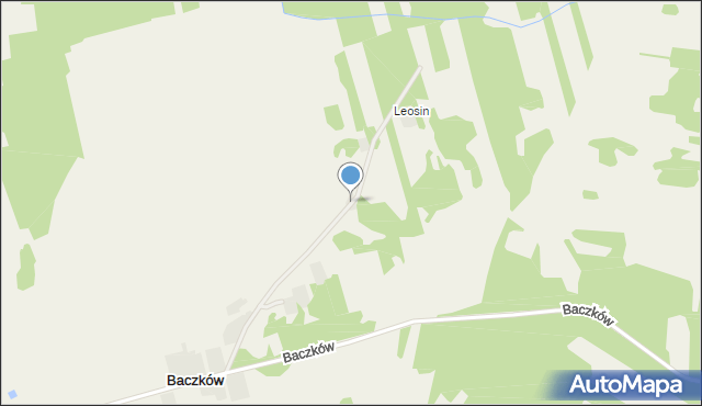 Baczków gmina Wola Mysłowska, Baczków, mapa Baczków gmina Wola Mysłowska