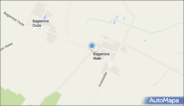 Bagienice Małe gmina Kuczbork-Osada, Bagienice Małe, mapa Bagienice Małe gmina Kuczbork-Osada