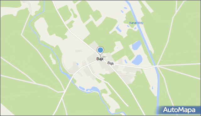 Bąk gmina Karsin, Bąk, mapa Bąk gmina Karsin