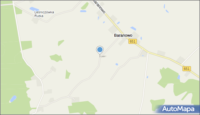 Baranowo gmina Rutka-Tartak, Baranowo, mapa Baranowo gmina Rutka-Tartak