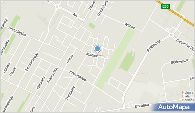 Biała Podlaska, Barbasiewicza Edmunda, ks., mapa Białej Podlaskiej