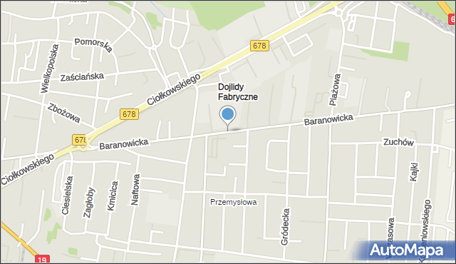 Białystok, Baranowicka, mapa Białegostoku