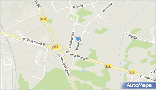 Białystok, Bacieczki, mapa Białegostoku