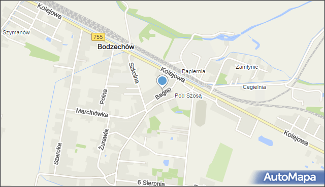 Bodzechów, Bagno, mapa Bodzechów