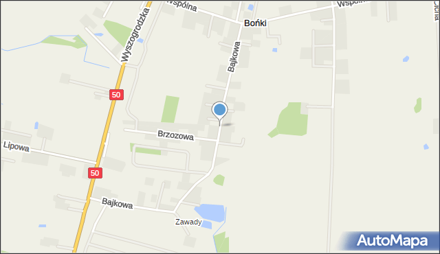 Bońki, Bajkowa, mapa Bońki