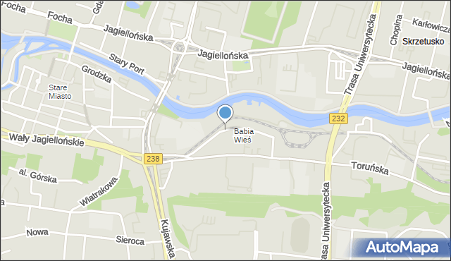 Bydgoszcz, Babia Wieś, mapa Bydgoszczy