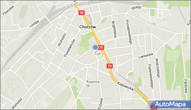 Chorzów, Bankowa, mapa Chorzów