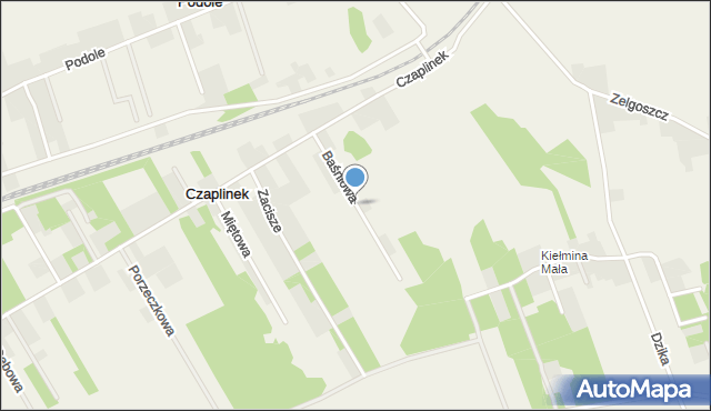 Czaplinek gmina Zgierz, Baśniowa, mapa Czaplinek gmina Zgierz