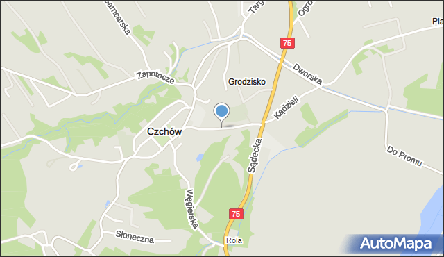 Czchów, Basztowa, mapa Czchów