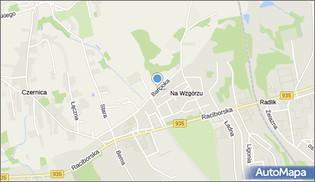 Czernica gmina Gaszowice, Barcioka Jana, mapa Czernica gmina Gaszowice