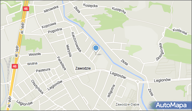 Częstochowa, Babia, mapa Częstochowy