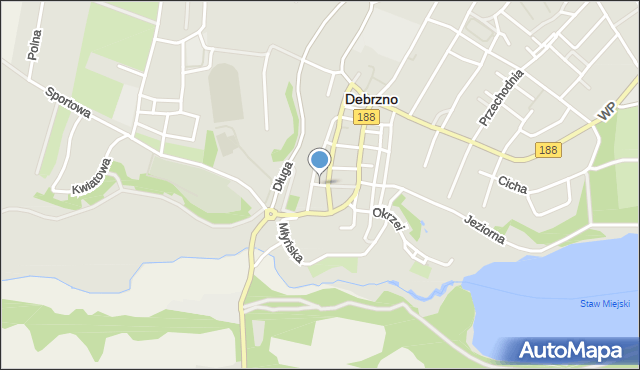 Debrzno, Barlickiego, mapa Debrzno