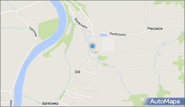 Dynów, Bartkówka, mapa Dynów